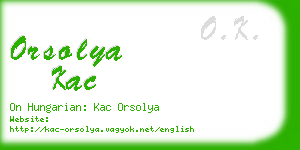 orsolya kac business card